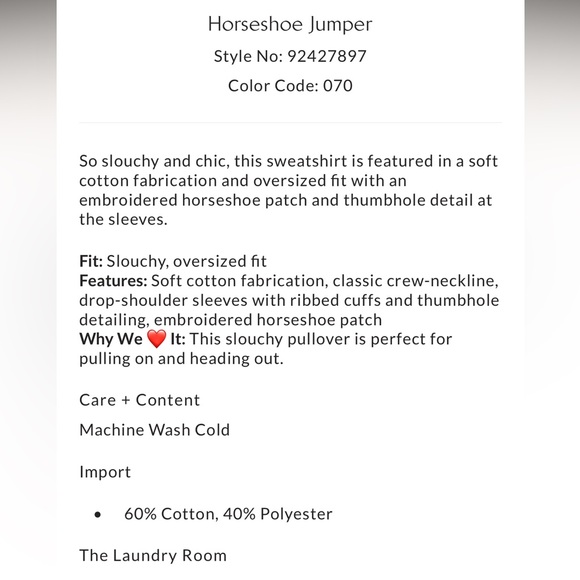 Free People The Laundry Room Horseshoe Jumper Pullover Sweater Rhinestones - Picture 5 of 12